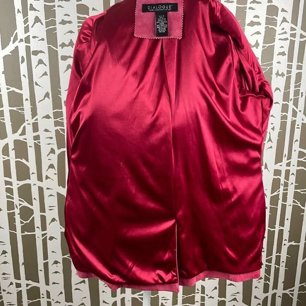 Dialogue Raspberry Pink Suede Blazer S - Picture 5 of 15